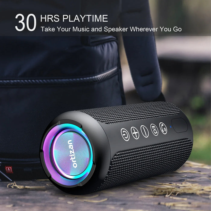 Wireless Bluetooth Speaker With Lights Hd Sound Waterproof Tws Pairing Aux / Tf Input