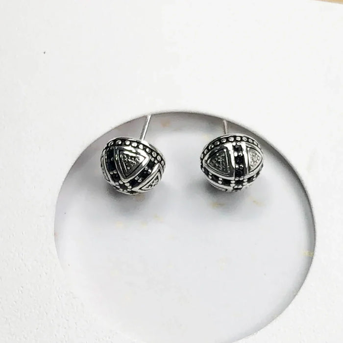 925 Sterling Silver Vintage Cross Stud Earrings