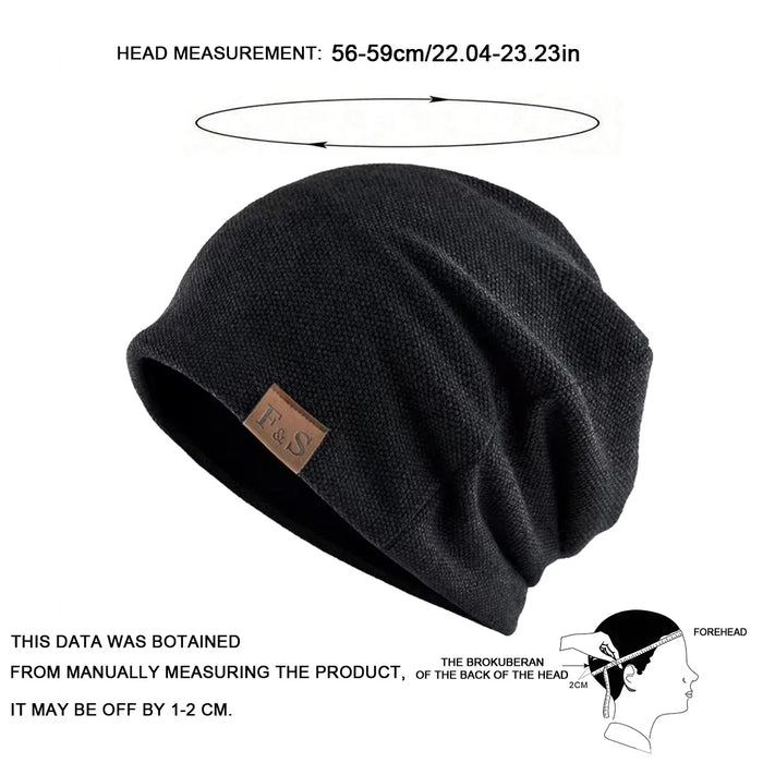 Unisex Fs Letter Label Beanie Warm Autumn & Winter Hip Hop Cap For Women & Men