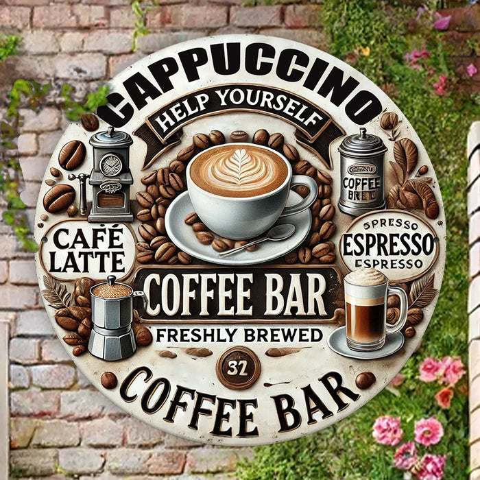 Aluminum Coffee Bar Sign Ideal Wall Decor For Home Cafe & Restaurant