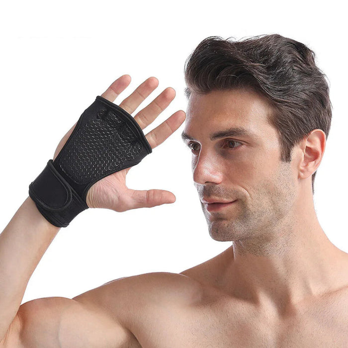 Silicone Gel Weight Lifting Gloves With Wrist Wraps Full Palm Protection For Gym Workout
