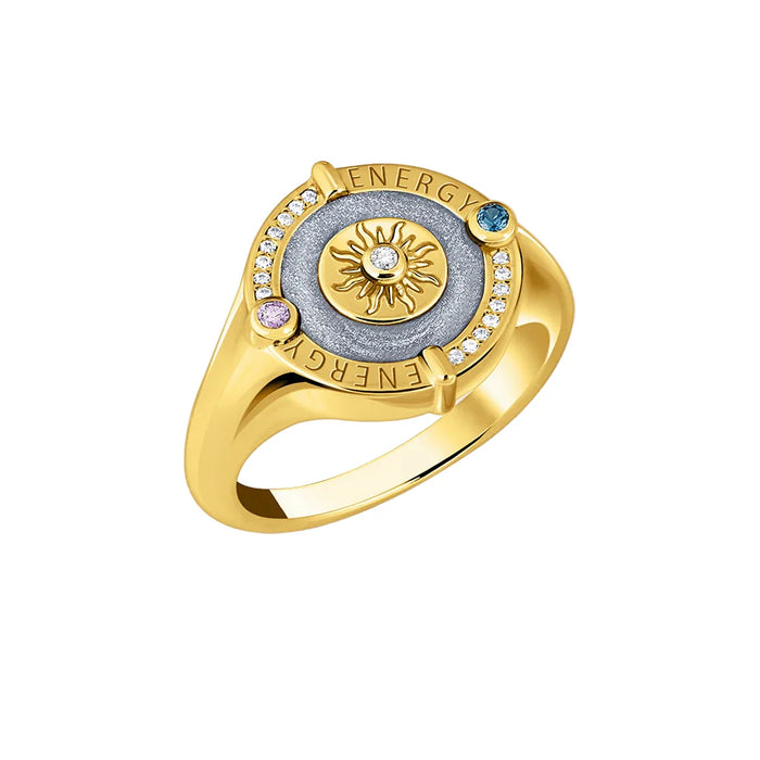 925 Sterling Silver Sun Signet Ring Autumn Boho Unisex Jewelry