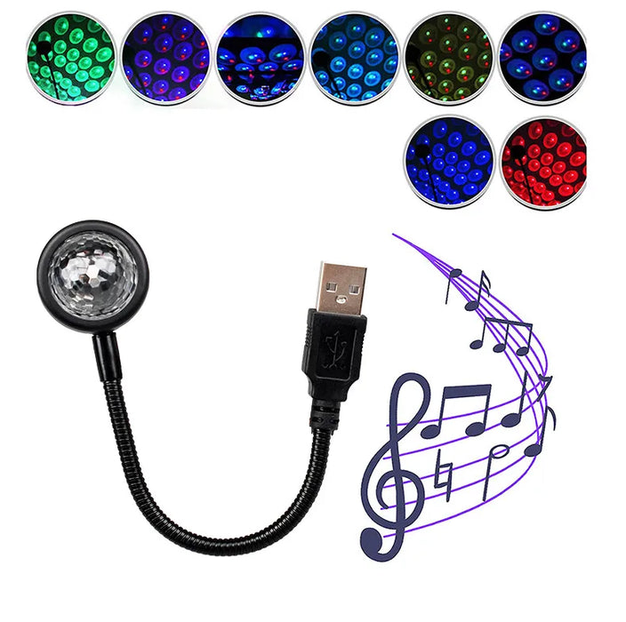 9-Mode Music Control Car Roof Star Light Rgb Led Atmosphere Projector Usb Night Lights