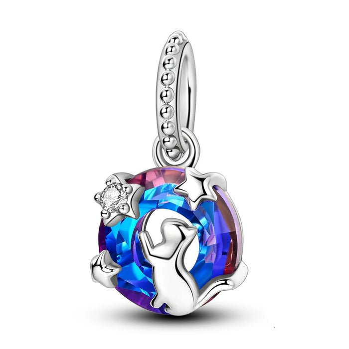 925 Sterling Silver Cat Star Charms Dangle Jewelry For Women Bracelets