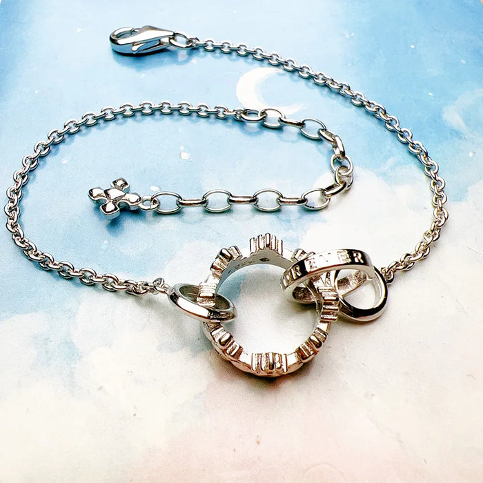 925 Sterling Silver Forever Together Crown Bracelet Romantic Gift