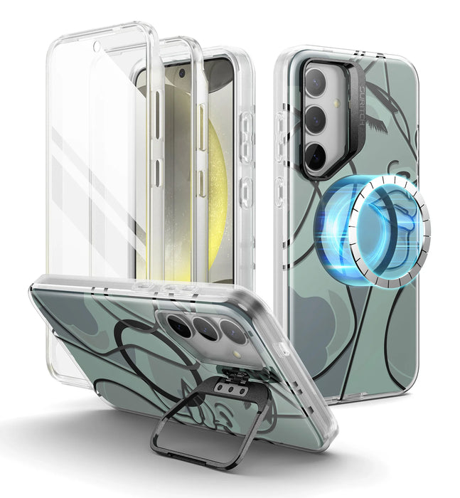 For Samsung Galaxy S24 Plus Full-Body Dual Layer Rugged Shockproof Magnetic Magsafe Compatible Case With Camera Stand