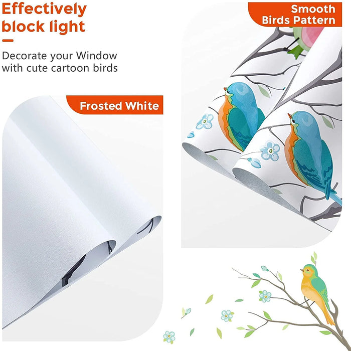 Vibrant Birds Glass Sticker - Thermal-Insulation & Privacy Protection