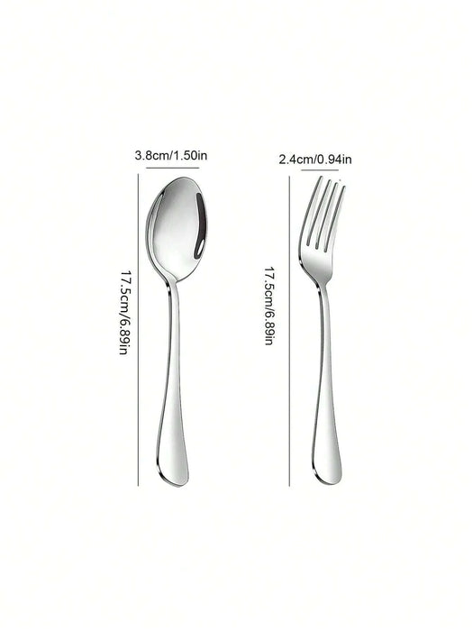 2 / 8 / 12 / 24 Piece Stainless Steel Fork & Spoon Set For Home Restaurant Wedding Party Kitchen