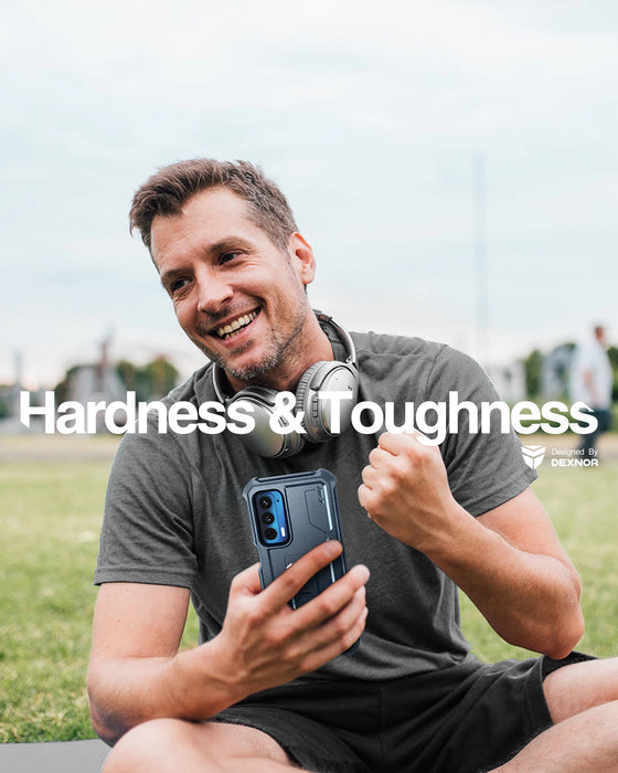 For Motorola Moto Edge 2021 Heavy Duty Military Grade Shockproof Protective Kickstand Case With Built In Screen Protector