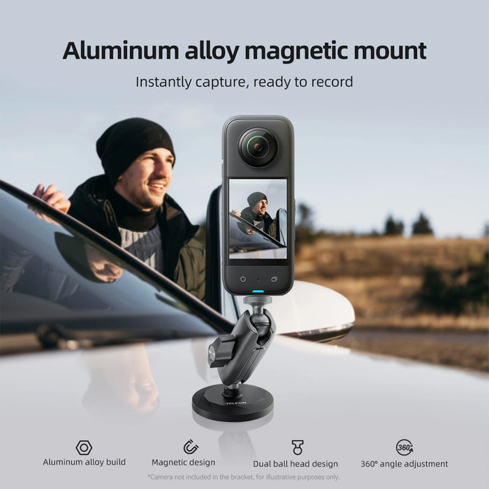 360 Degree Magnetic Action Camera Holder For Gopro Insta360 Dji Smart Phone
