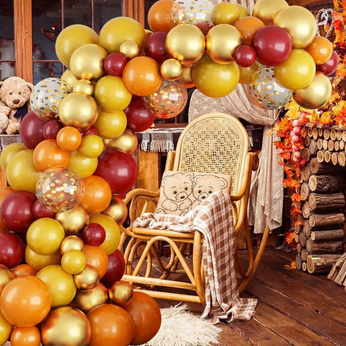 100 Pcs Yellow Orange Thanksgiving Day Balloon Arch Kit For Autumn Theme Party Birthday Party Event Celebration Etc