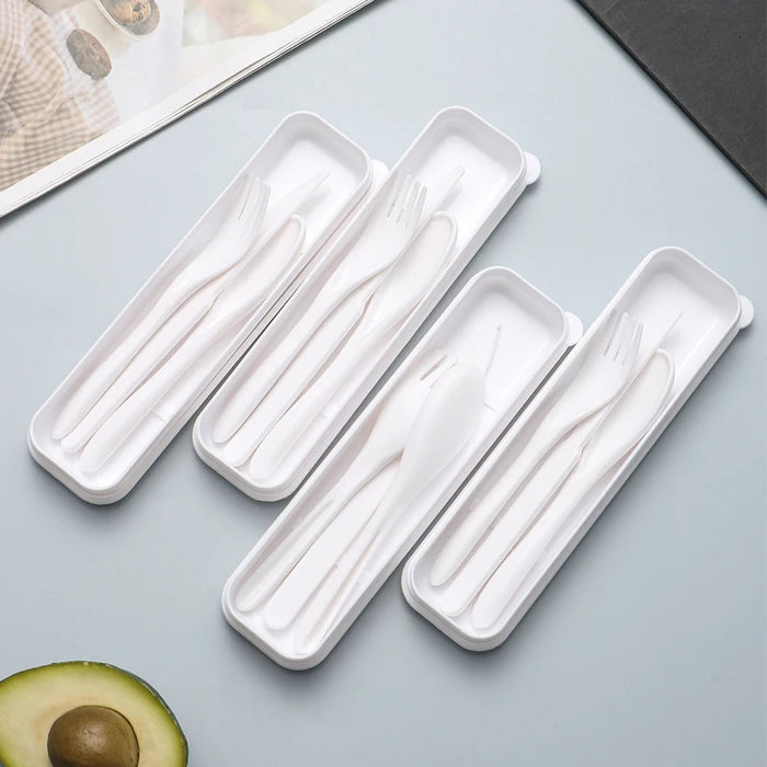 4 Piece Reusable Cutlery Set For Home Kitchen Picnic Camping Travel
