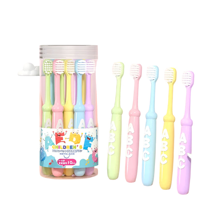 10 Pcs Soft Bristle Toothbrush For Kids 3-12 Yrs