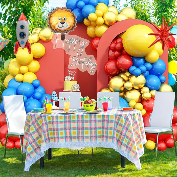 127Pcs Circus Animal Balloon Arch Kit Lion Rocket Aluminum Film Balloon Suitable For Birthday Party Carnival Decoration Supplies