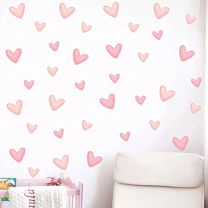 60 Piece Heart Wall Stickers For Home Decor