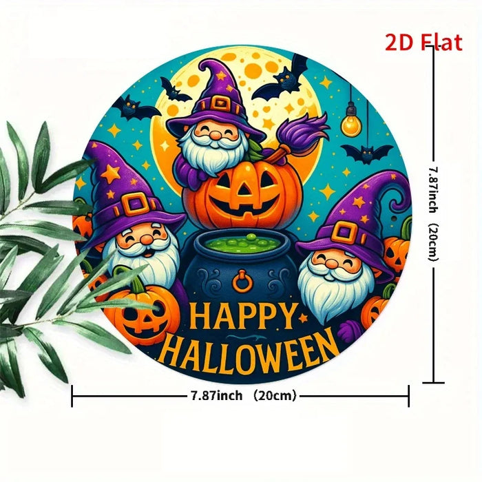 Round Metal Halloween Sign For Festive Decor