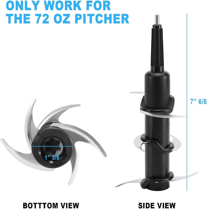 Replacement Stacked 6 Blades For Ninja 72 Oz Pitcher Compatible With Ninja Blender Bl500 Bl660 Bl700 Bl740 Nj600C