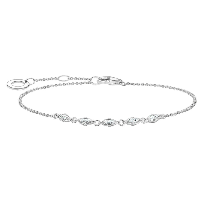 925 Sterling Silver Modern Link Chain Bracelet Happiness Jewelry For Women