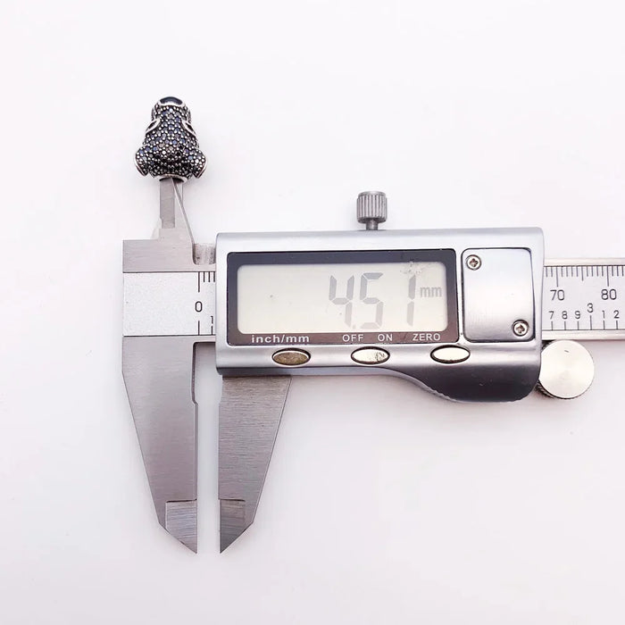 925 Sterling Silver Leopard Panther Bead Solid Charm For Rebel Street Style Fits European Bracelets Gift For Women & Men