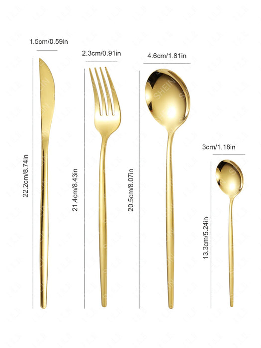 24 Piece High Grade Stainless Steel Tableware Set In Gift Box