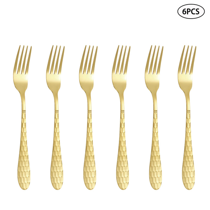 4 / 6 / 16 / 24 Piece Stainless Steel Gold Cutlery Set For Family & Restaurants