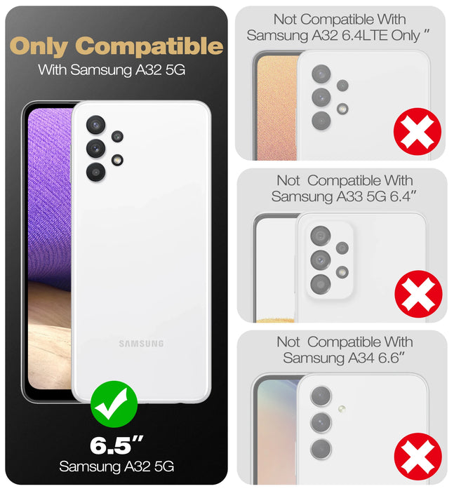 For Samsung Galaxy A32 5G Full-Body Heavy Duty Military Grade Shockproof Case & Kickstand Built In Screen Protector