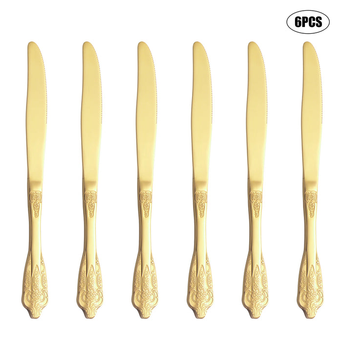 4 / 6 / 16 / 24 Piece Stainless Steel Gold Cutlery Set High End For Home / Hotel