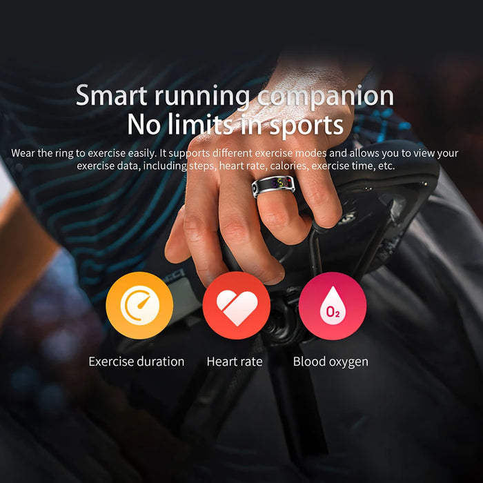 R12 Smart Ring With Display Screen And Touch Heart Rate Blood Oxygen Monitor Ring Tracker Monitor Fitness Ring For Android Ios