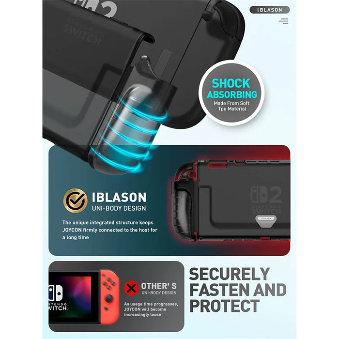 For Nintendo Switch 2 Slim Matte Clear Anti Fingerprint Protective Hard Case