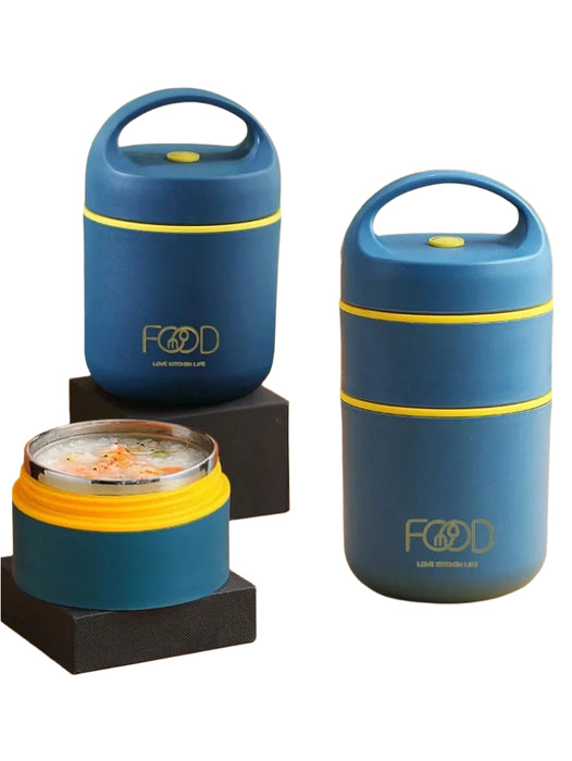 Small Stainless Steel Lunch Box With Double Layer Design And Handle Perfect For Students And As A Christmas Gift