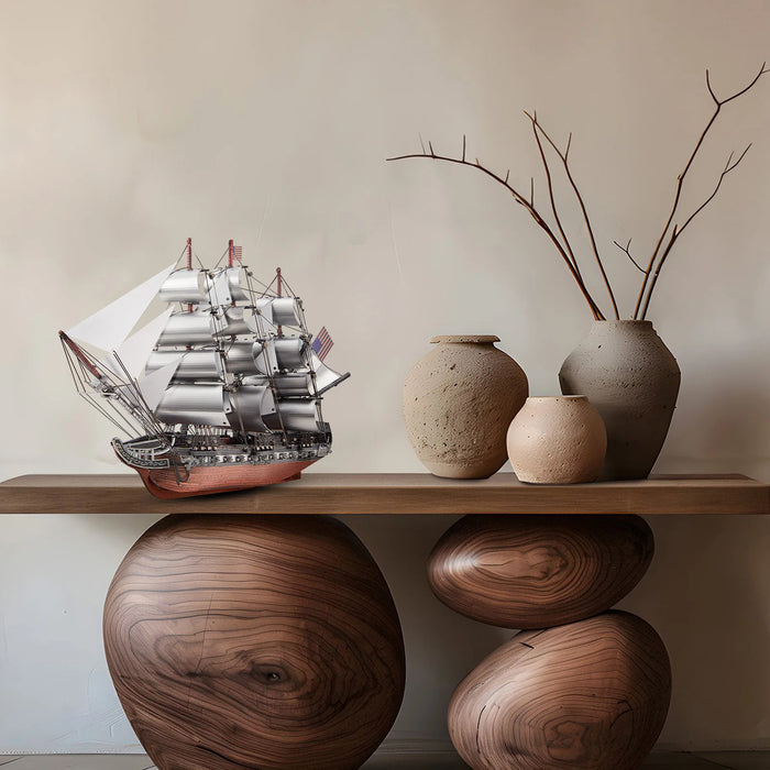 Adult Diy 3D Metal Sailing Frigate Puzzle Kit