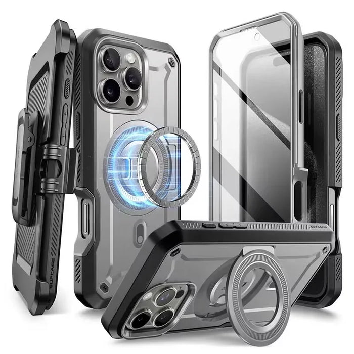 For Iphone 16 Pro 6.3 Inch 2024 Ub Pro Mag Full Body Rugged Phone Case With Built-In Screen Protector Belt-Clip