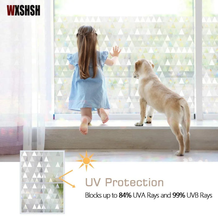 3D Laser Window Film For Glass - Static Cling Triangle Pattern
