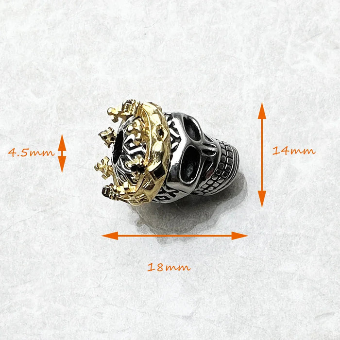 925 Sterling Silver Skull Crown Bead Winter Charm For European Bracelets Rebel Accessory For Men And Women