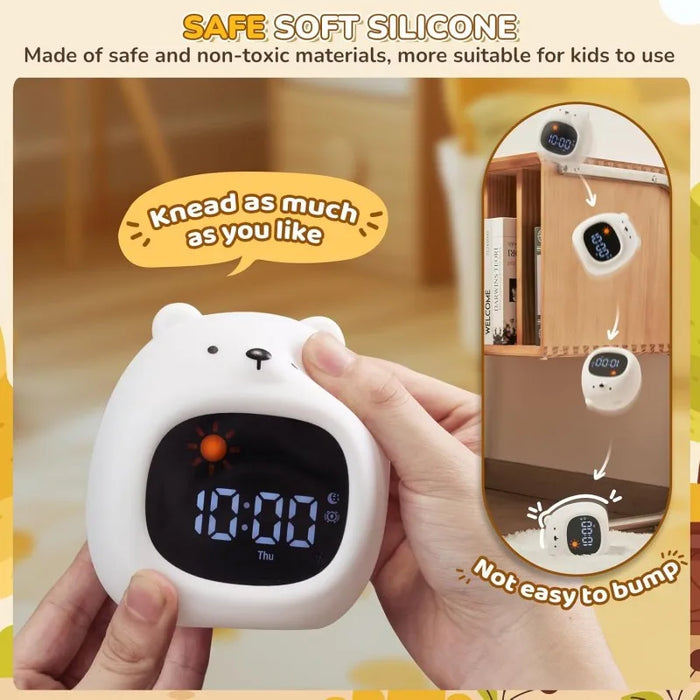 Kids Sleep Training Clock With Night Light & White Noise 9 Colors