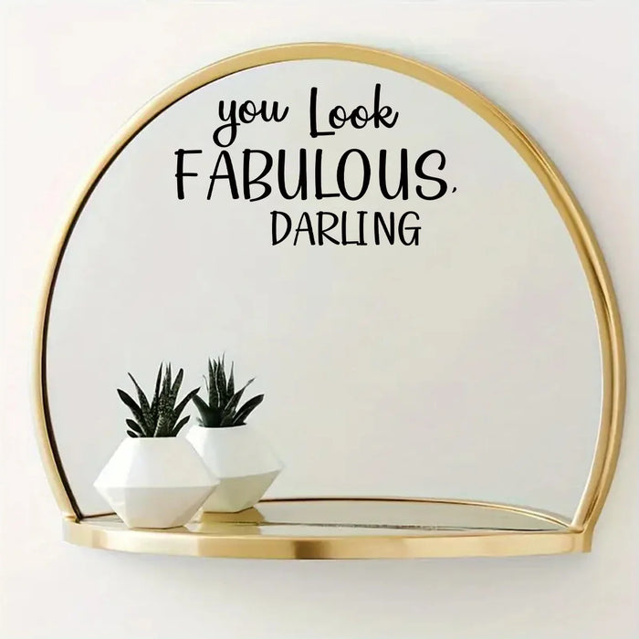 Charming English Text Mirror Sticker For Bathroom Or Bedroom Decor