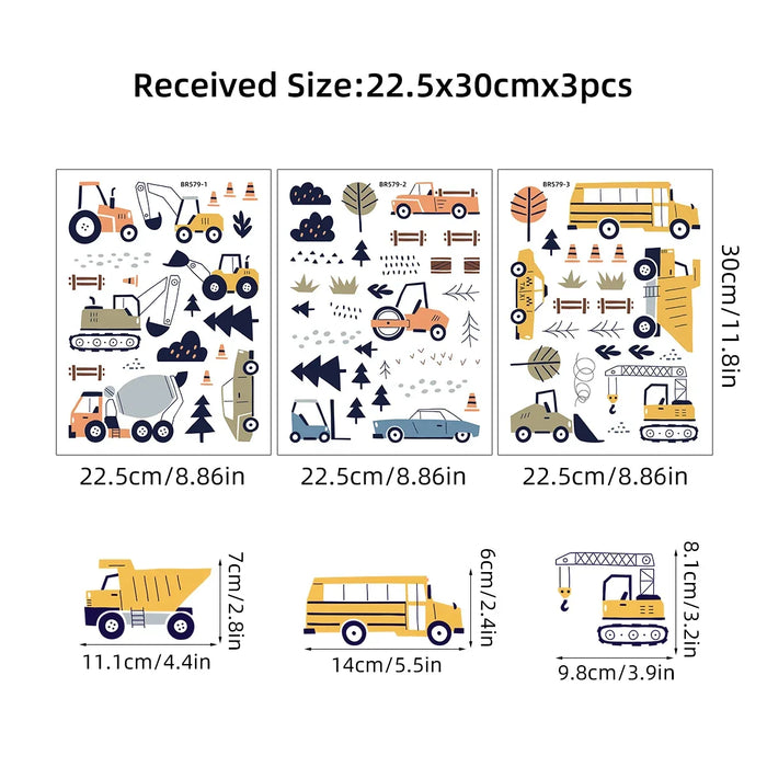 Fun Engineering Car Wall Stickers For Kids Room Decor
