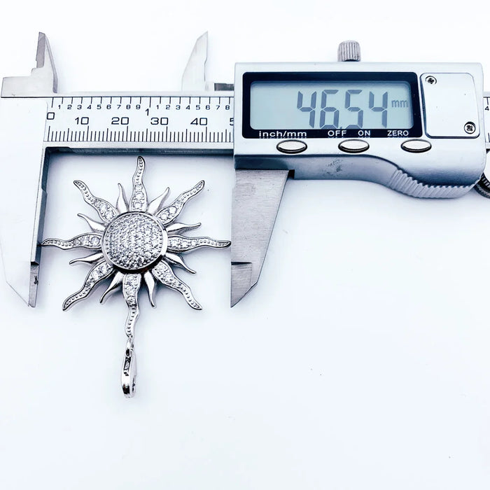 925 Sterling Silver Sun Pendant With White Cz Fashion Jewelry For Men & Women European Charm Accessory Gift