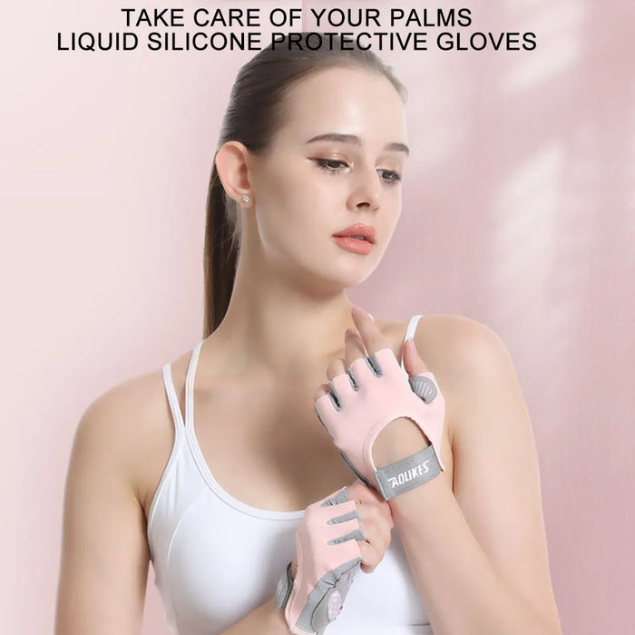 Breathable Fingerless Gym Gloves For Men & Women Training & Weightlifting