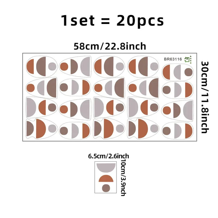 Boho Geometric Wall Decals 20Pcs Minimalist Nursery Stickers