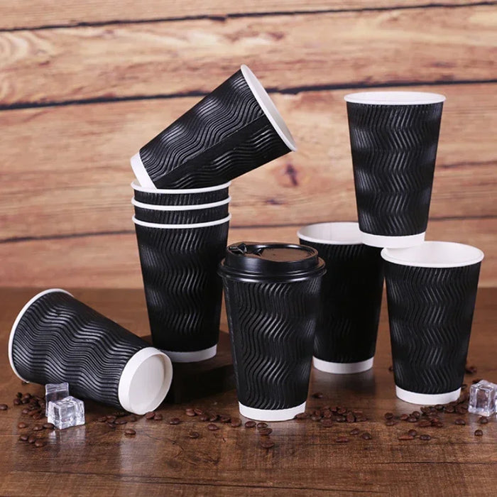 Convenient Disposable Coffee Cups With Lid And Straws