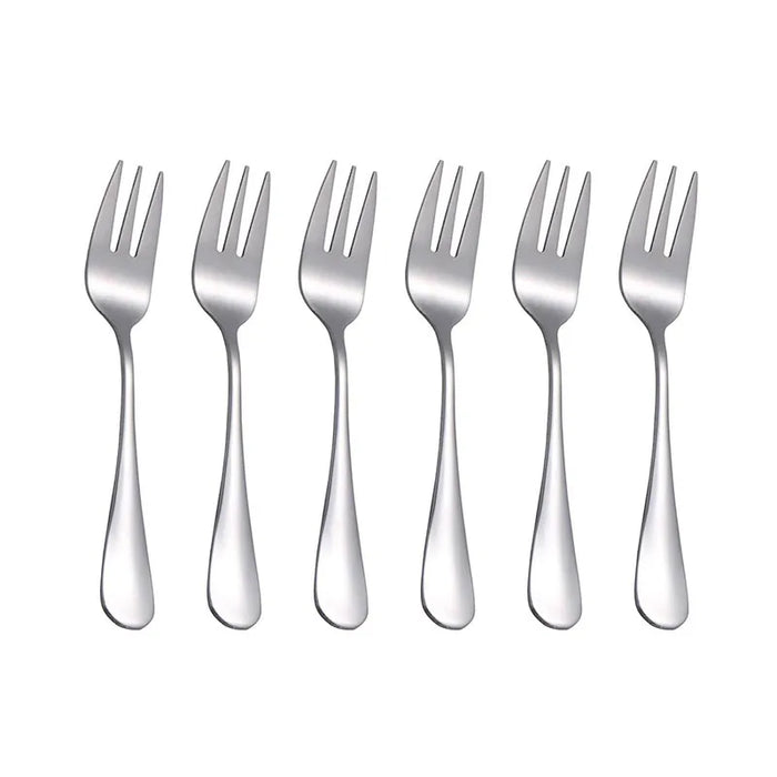6 Piece Stainless Steel Fruit Fork Set Perfect For Entertaining