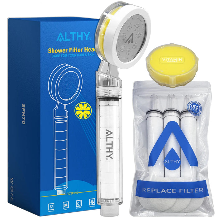 High Pressure Vitamin C Shower Head Filter - Softens Water Moisturizes Skin Reduces Hair Loss