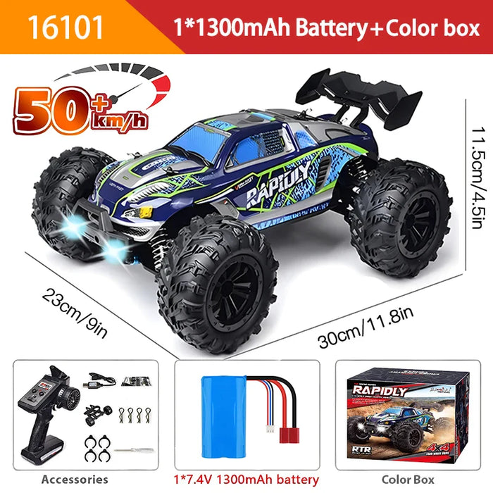 High Speed 4wd Rc Car LED Lights 50km/h Drift Monster Truck for Kids