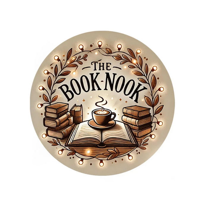 Waterproof 1Pc Book Nook Themed Aluminum Wall Art 8X8 Inch Inches