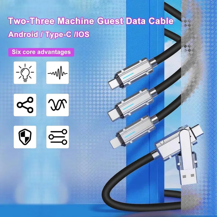 Multi Use 5 In 1 Usb C Charging Cable 120W 4Ft