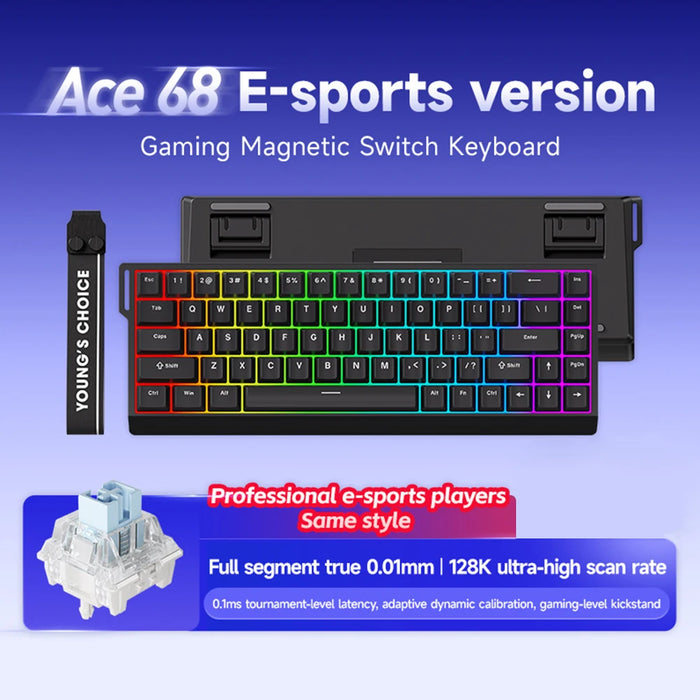 Mechanical Keyboard Magnetic Switch 65% Rate Compact Gaming Keyboard 0.01Mm 128K Rapid Trigg Rapid Trigger Keyboard For Pc Gamer