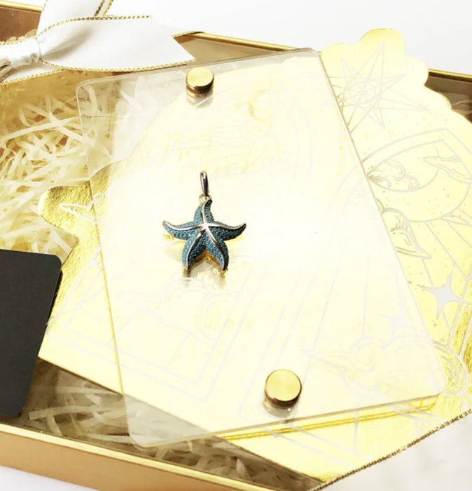 925 Sterling Silver Deep Sea Blue Oceanstar Pendant Gift For Women & Men