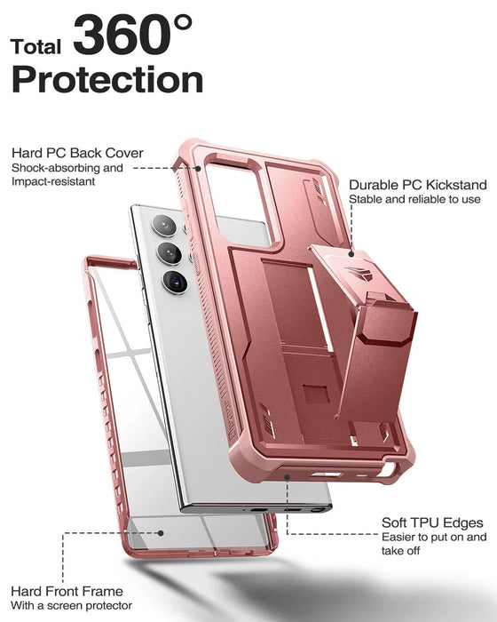 For Samsung Galaxy S22 Ultra 5G Full Body Bumper Military Grade Armor Shockproof Shell Case With Built In Screen Protector