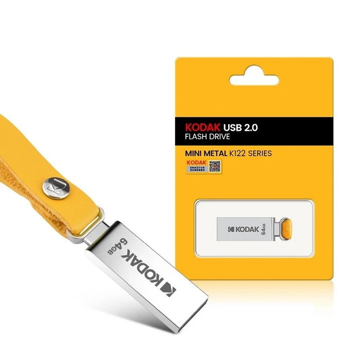 Kodak 128gb Usb2.0 Flash Drive Metal Memory Stick With Leather Strap